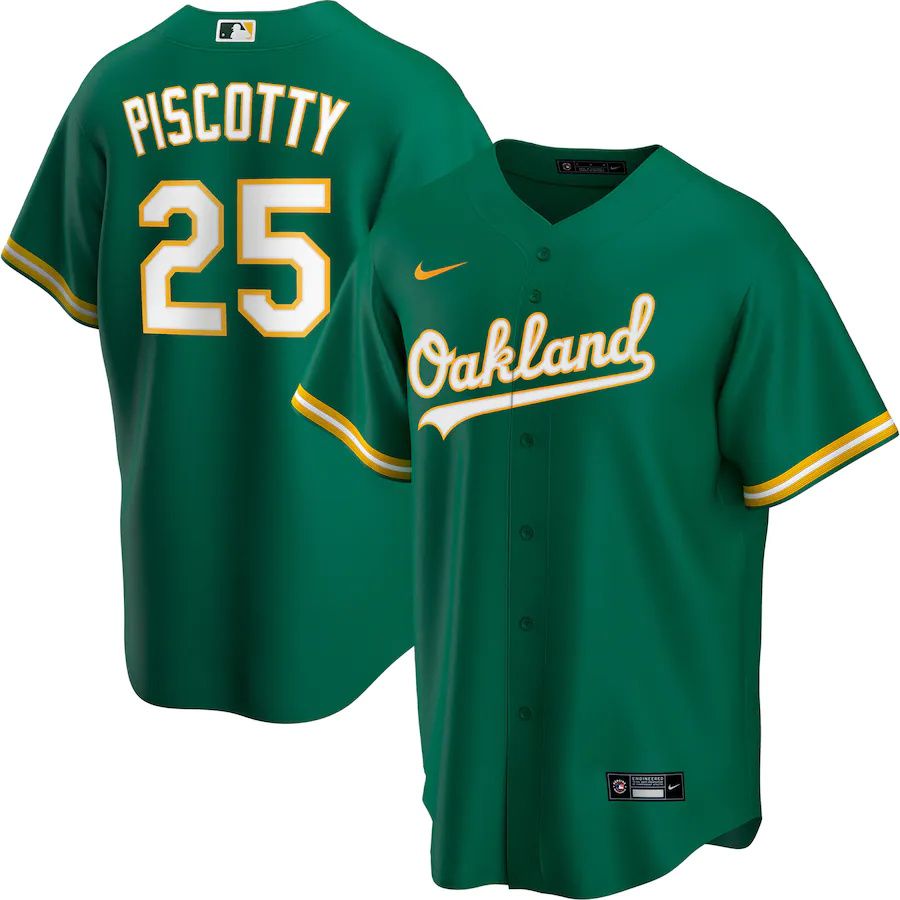 Mens Oakland Athletics #25 Stephen Piscotty Nike Green Official Replica Player MLB Jerseys->minnesota twins->MLB Jersey